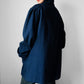 1980s Navy Blue Heavy Wool Snap Button Jacket Coat - O/S