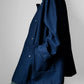 1980s Navy Blue Heavy Wool Snap Button Jacket Coat - O/S