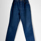 1990s Made in the USA Dark Blue Red Tab WRANGLER Straight Leg High-Waisted Mom Jeans - Waist 28