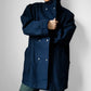 1980s Navy Blue Heavy Wool Snap Button Jacket Coat - O/S