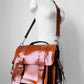 70s Dark Tobacco Toned Leather Satchel Bag