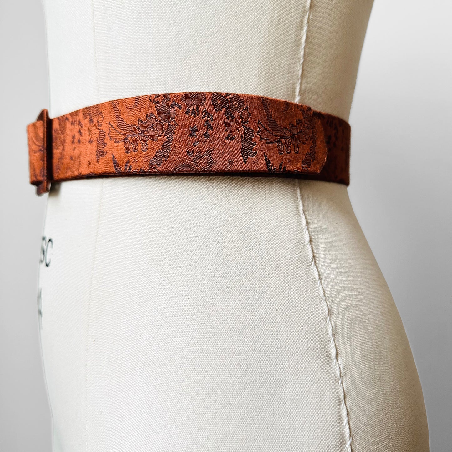 Copper Muted Metallic W.Germany Floral Slip Belt - O/S