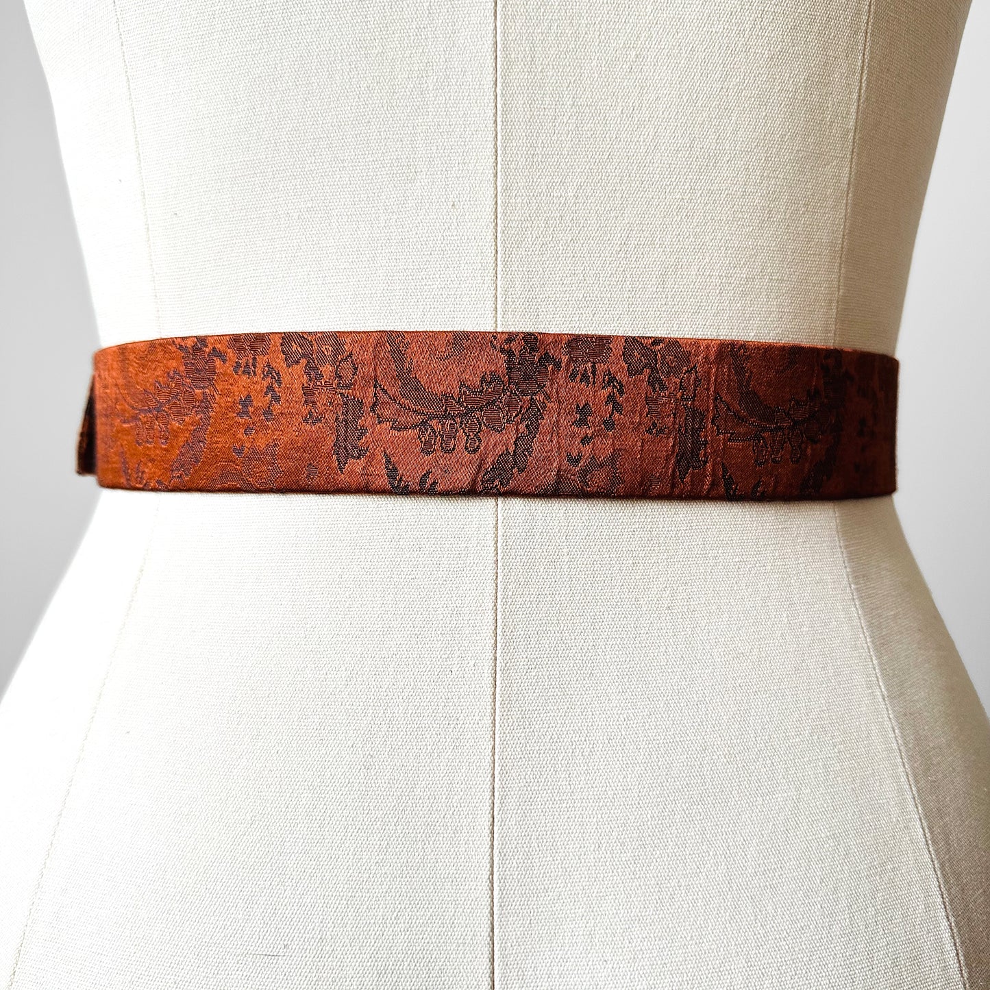 Copper Muted Metallic W.Germany Floral Slip Belt - O/S