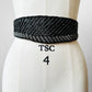 1980s Black and Silver Beaded Belt - Sz. 35-36