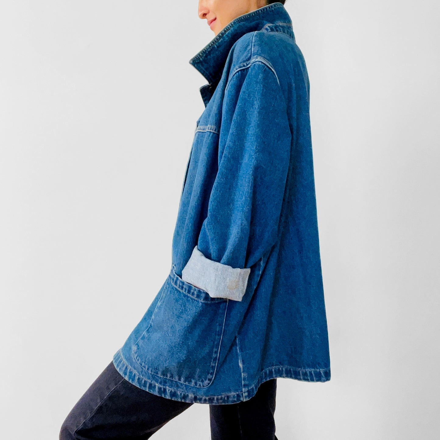 1990s Faded Relaxed Fit Denim Jean Chore Jacket