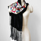 Black Velvet and Silk Round the World Scarf