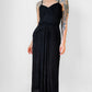 Black Ruched Drape Form Fitting Cocktail Dress - Sz. S