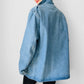 1980s LL Bean Light Wash Denim and Wool Corduroy Collar Chore Jacket with Removable Lining - S/M