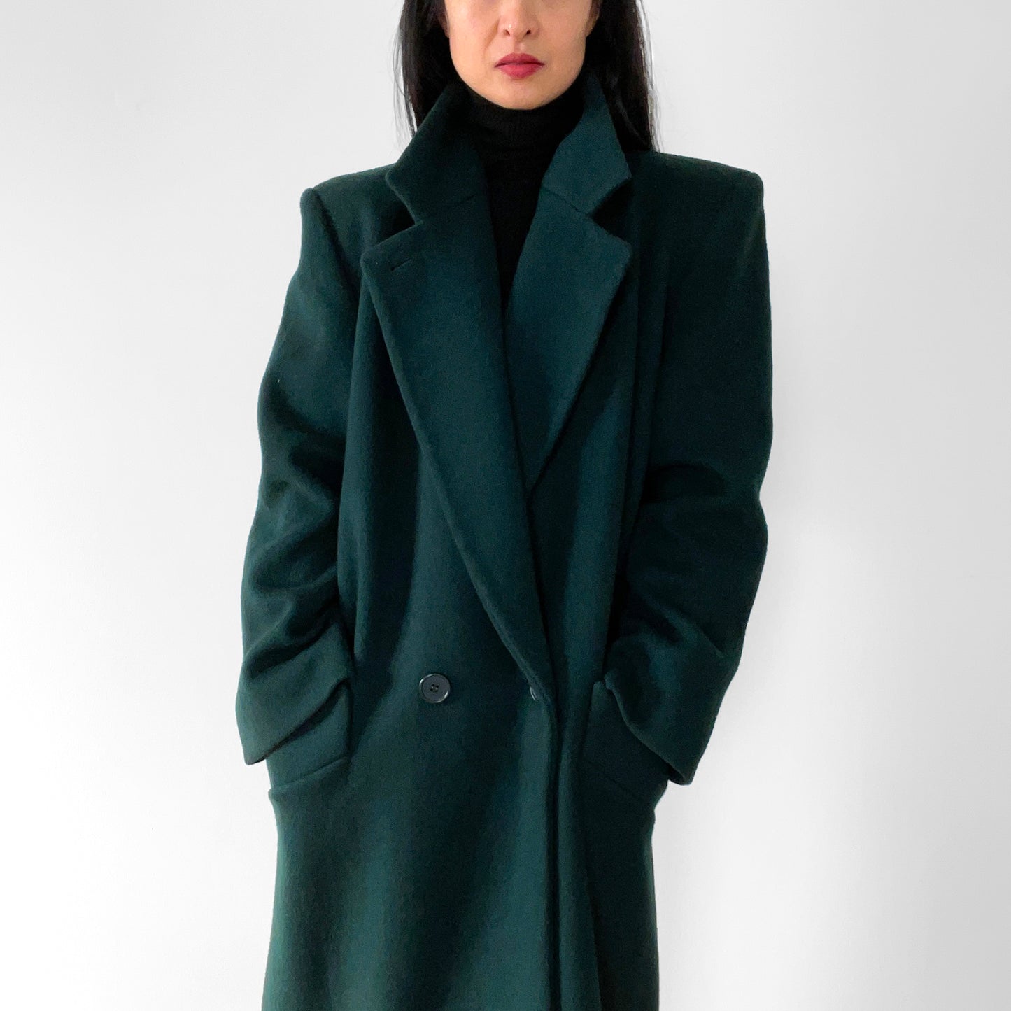 1980s Hunter Green Wool Coat