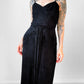 Black Ruched Drape Form Fitting Cocktail Dress - Sz. S