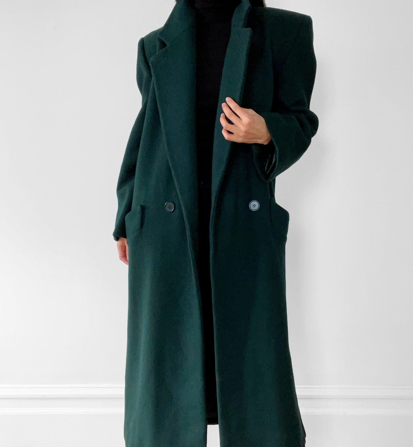 1980s Hunter Green Wool Coat