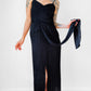 Black Ruched Drape Form Fitting Cocktail Dress - Sz. S