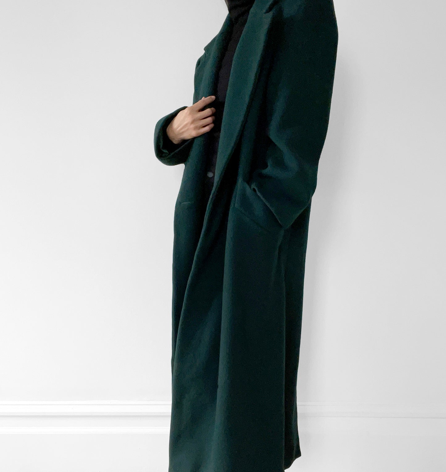 1980s Hunter Green Wool Coat