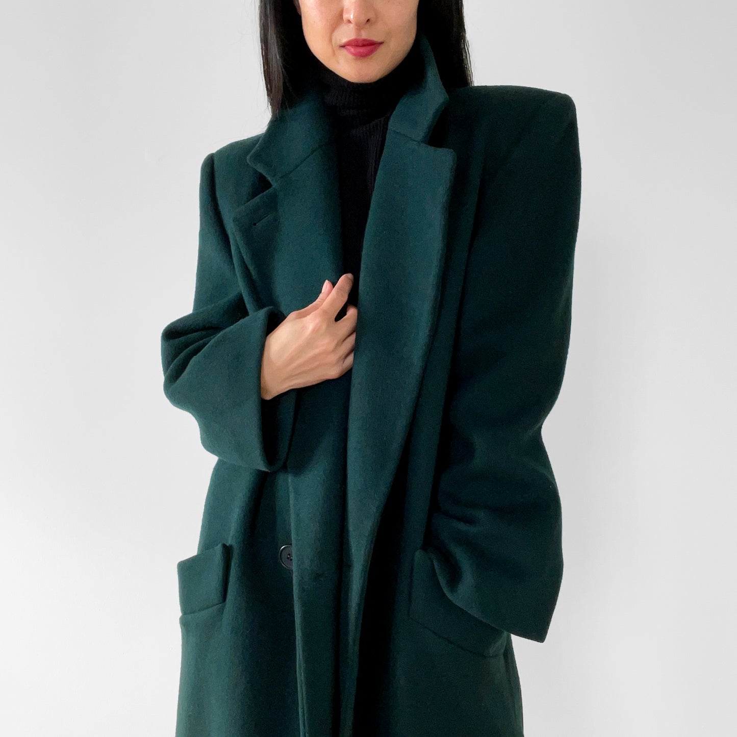 1980s Hunter Green Wool Coat