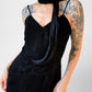 Black Ruched Drape Form Fitting Cocktail Dress - Sz. S