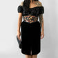 1980s Sequins Black Velvet Beaded Dress