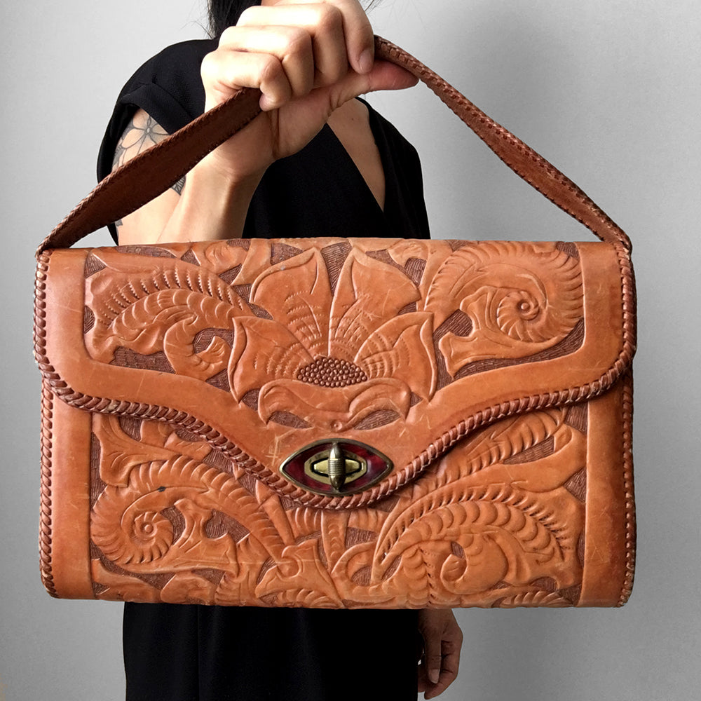 1970s Tooled-Leather Handbag