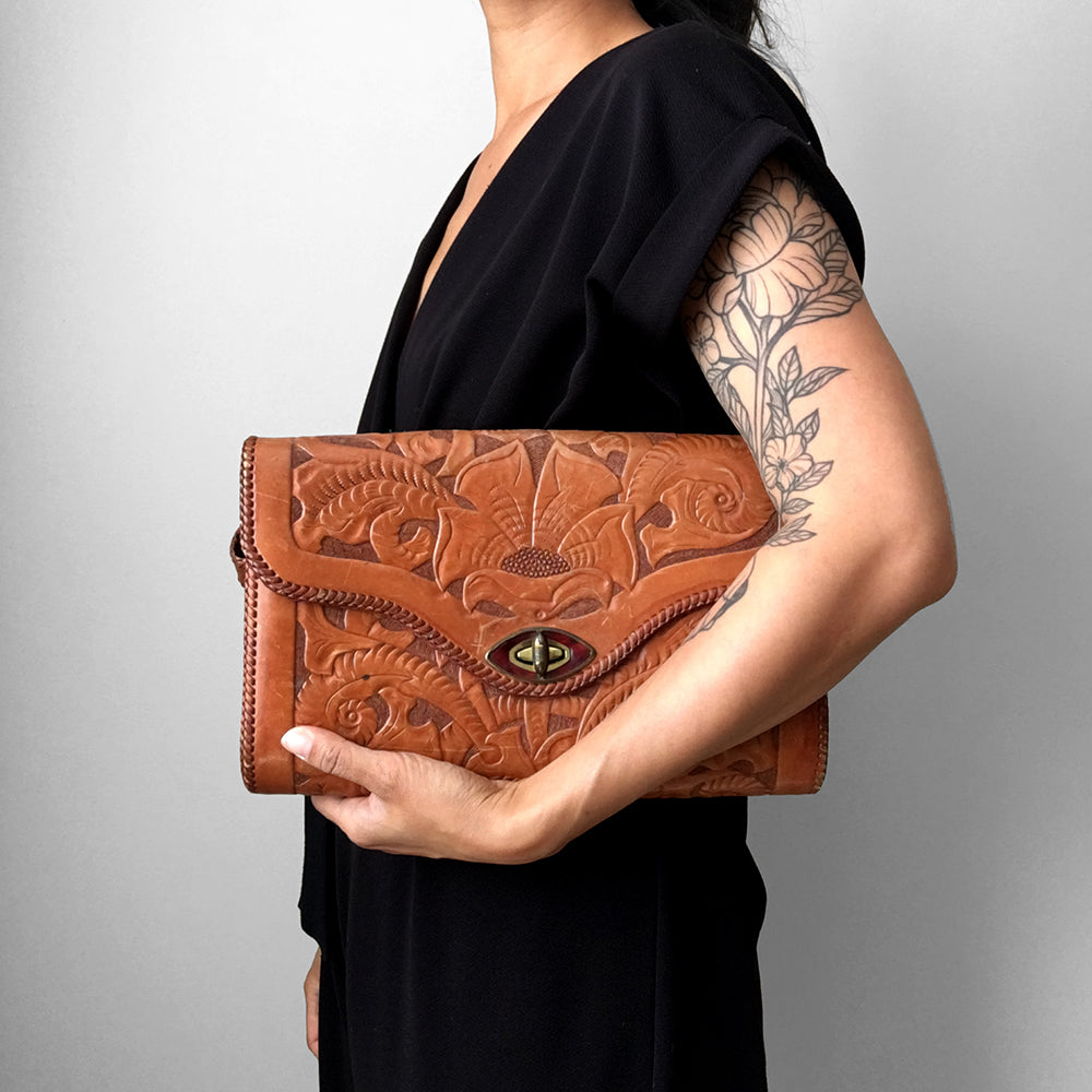 1970s Tooled-Leather Handbag