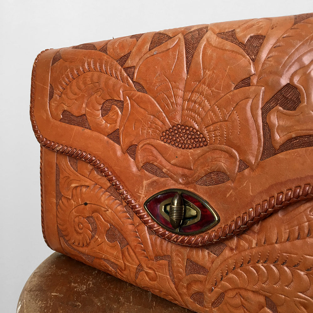 1970s Tooled-Leather Handbag