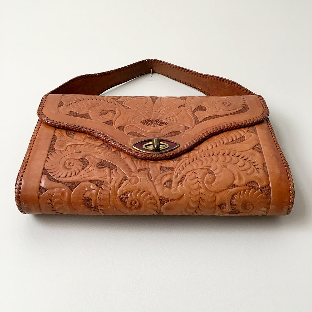 1970s Tooled-Leather Handbag