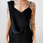 Black Ruched Drape Form Fitting Cocktail Dress - Sz. S