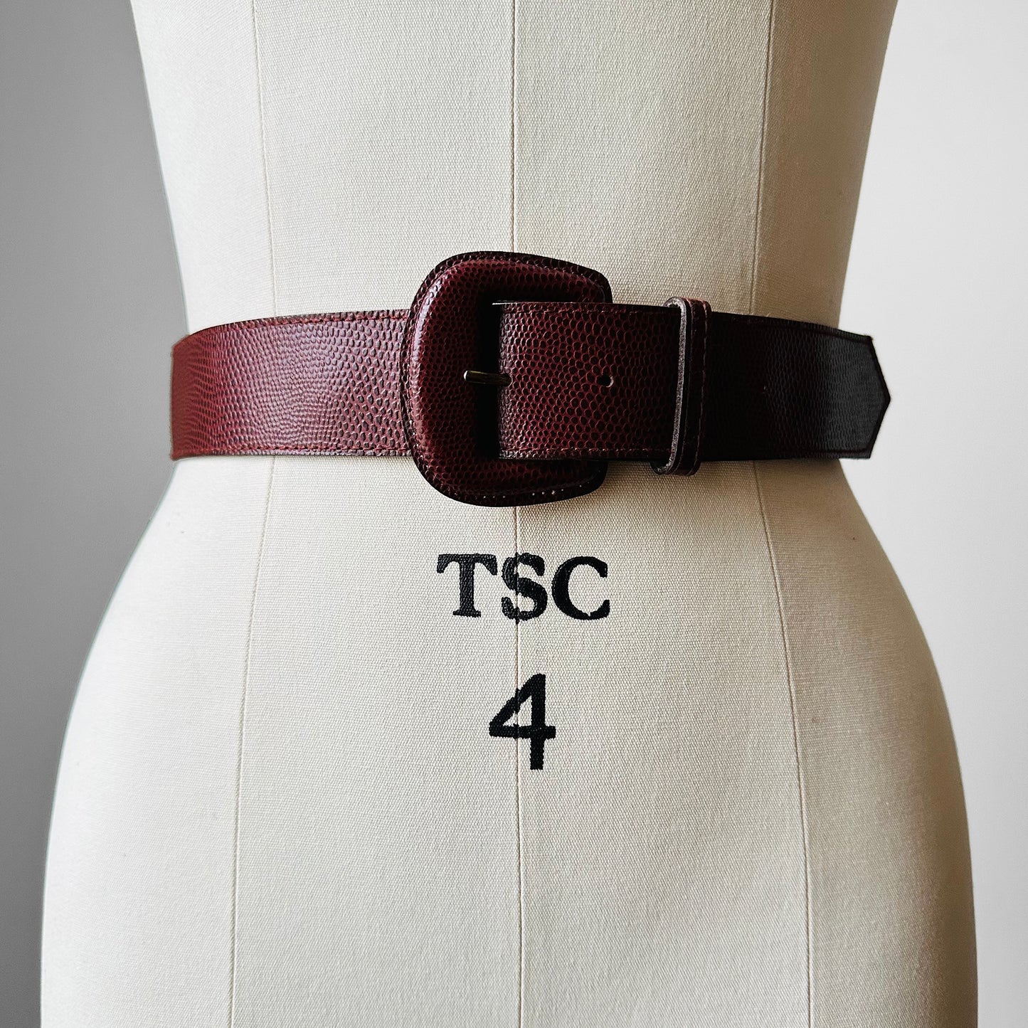 Reddish Brown Textured Faux Leather Belt - Sz. 24.75 - 28.5