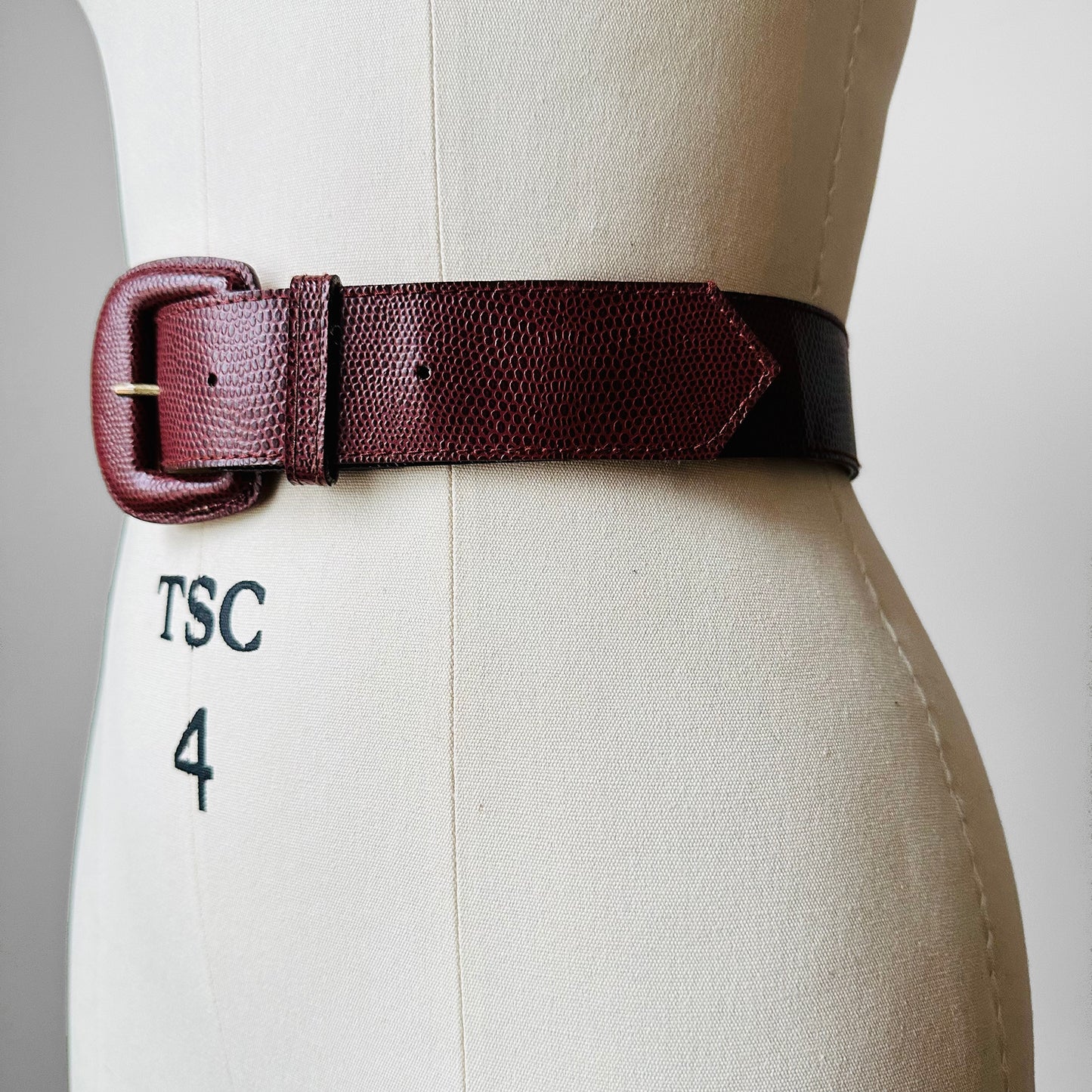 Reddish Brown Textured Faux Leather Belt - Sz. 24.75 - 28.5