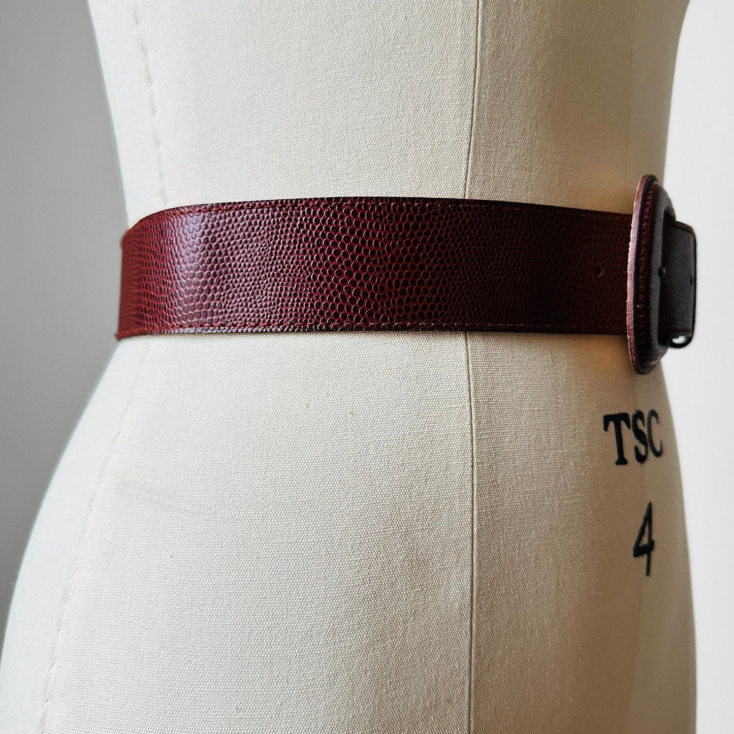 Reddish Brown Textured Faux Leather Belt - Sz. 24.75 - 28.5