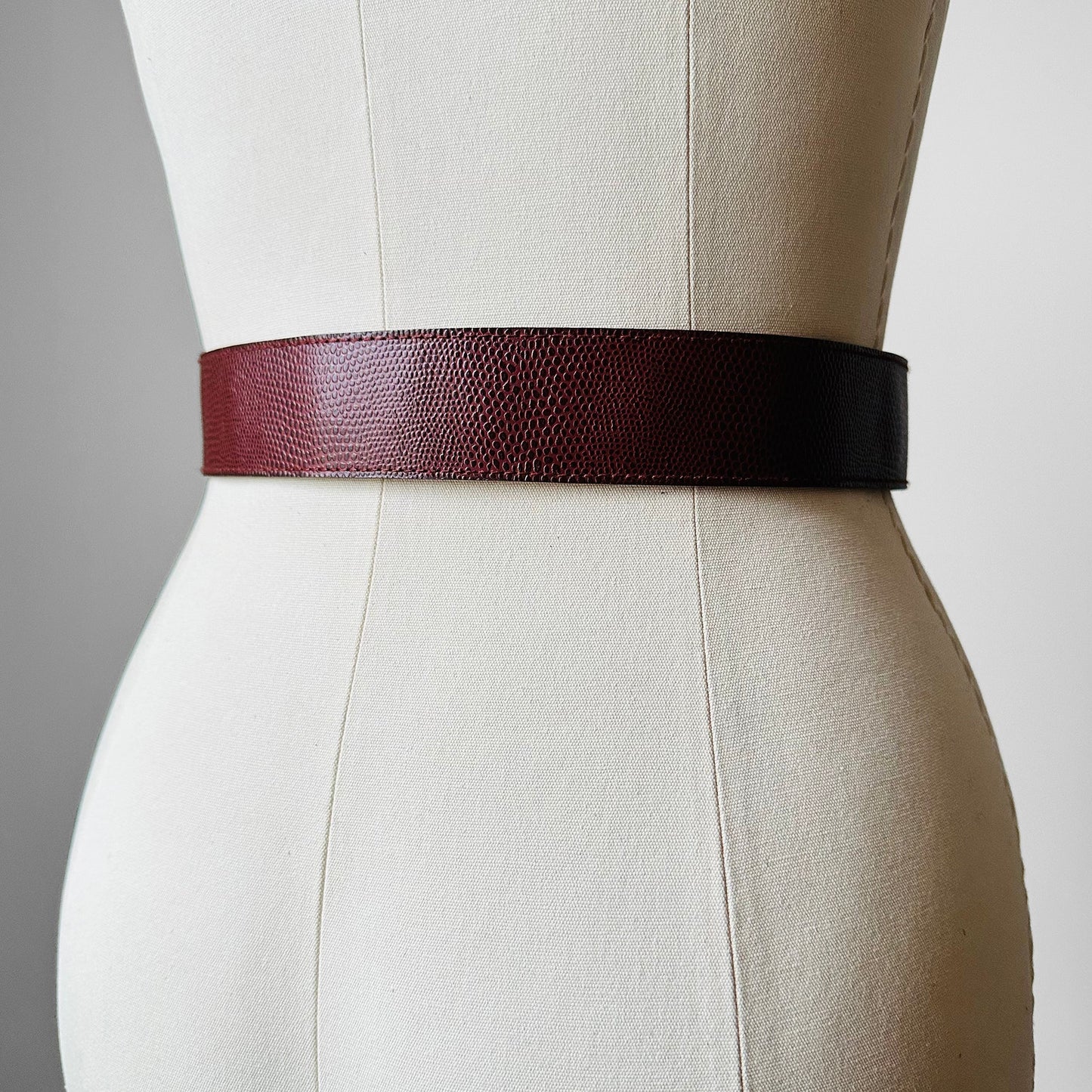 Reddish Brown Textured Faux Leather Belt - Sz. 24.75 - 28.5