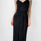 Black Ruched Drape Form Fitting Cocktail Dress - Sz. S