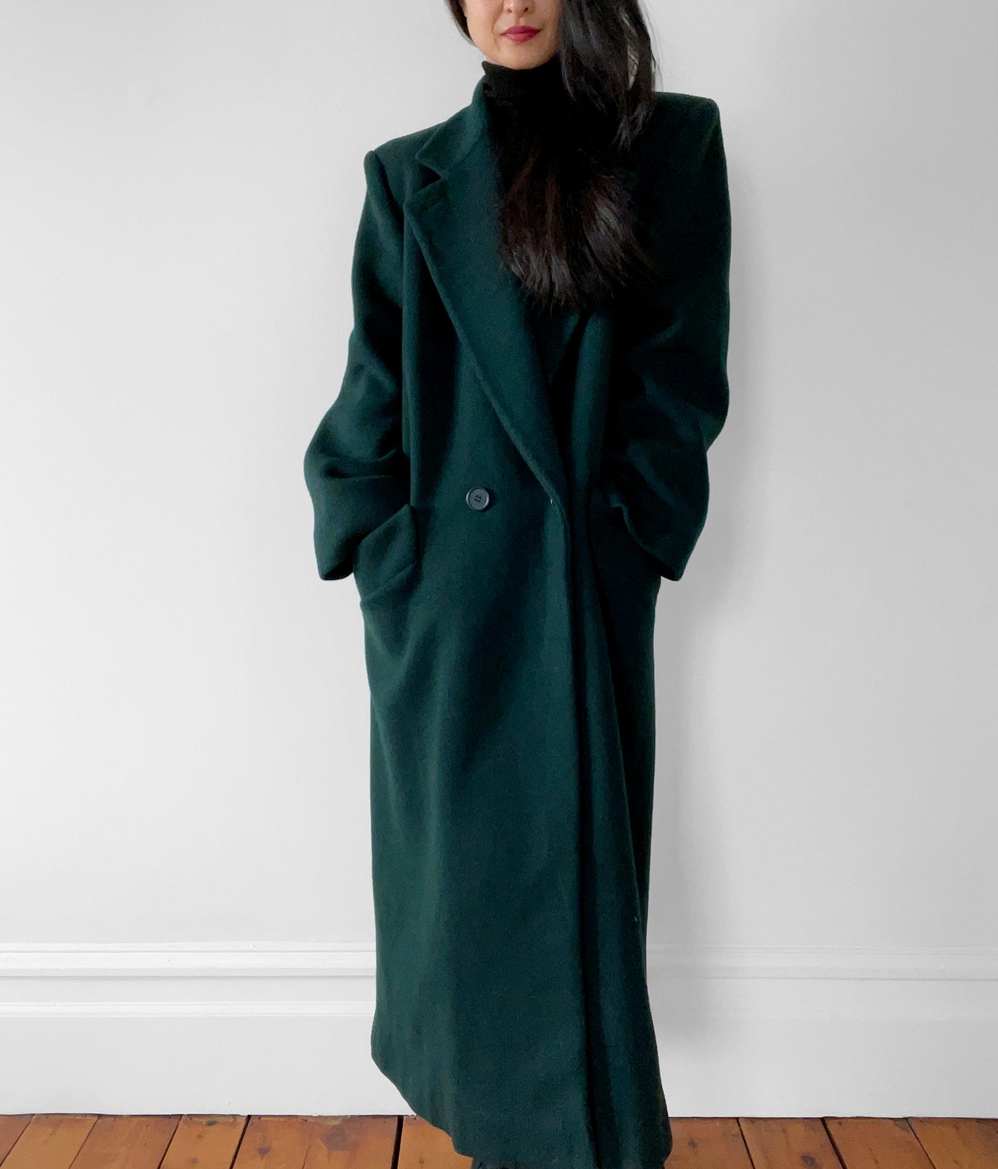 1980s Hunter Green Wool Coat