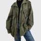 Olive Canadian Military Cinched-Waist Lightweight Parka Jacket
