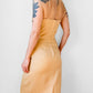 1960s Butterscotch Tailored Form Fitting Wool Linen Blend Dress - XS/S