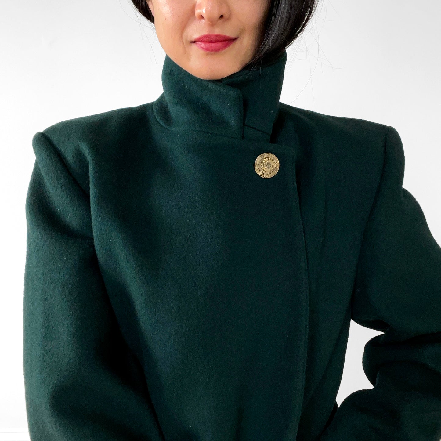 1980s Hunter Green Wool Coat