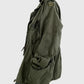 Olive Canadian Military Cinched-Waist Lightweight Parka Jacket