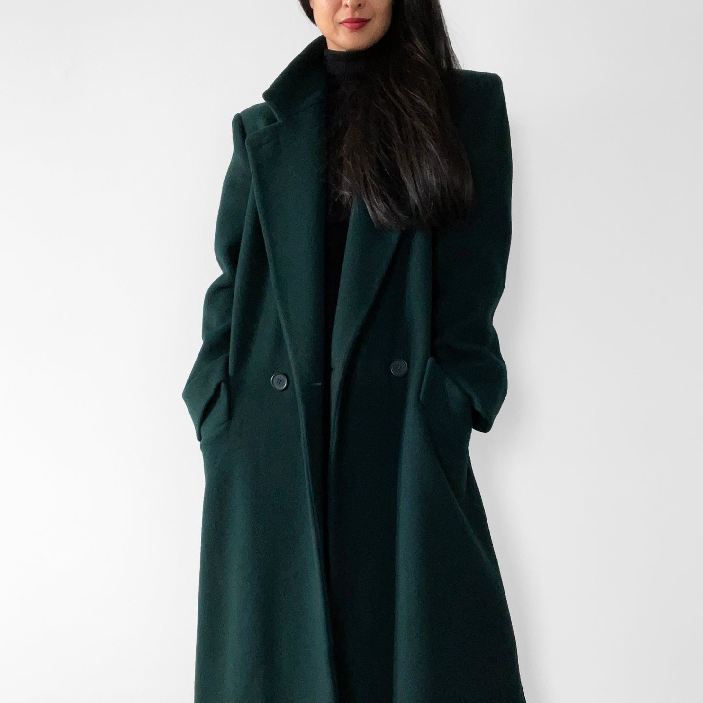 1980s Hunter Green Wool Coat