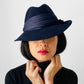 1940s-1950s Sus-Elle Montreal / George W. Bollman Navy Blue Wool Fedora