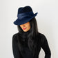 1940s-1950s Sus-Elle Montreal / George W. Bollman Navy Blue Wool Fedora