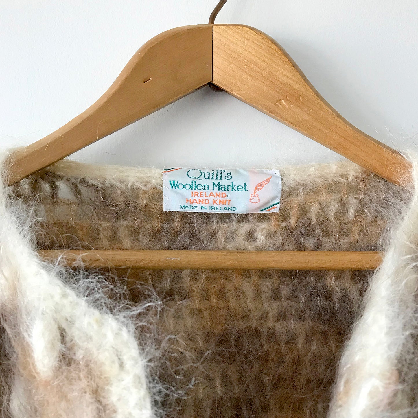 1970s-1980s Irish Woollen Textured Knit Cardigan Sweater