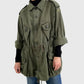 Olive Canadian Military Cinched-Waist Lightweight Parka Jacket