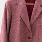 1970s Dusty Rose Waffle Wool Fitted Blazer Jacket