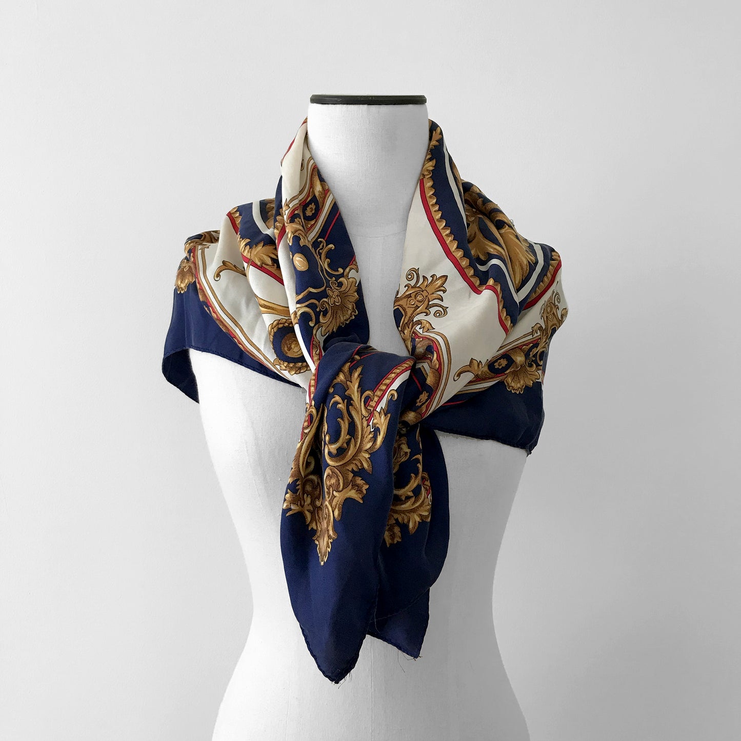 1990s Large Silk Patterned Scarf