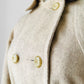 1970s Made in Canada Light Oatmeal Cream Fitted Belted Wool Coat - XS/S