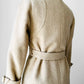 1970s Made in Canada Light Oatmeal Cream Fitted Belted Wool Coat - XS/S