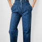 1980s Sasson Brand High-Waisted Pleated Tapered Leg Denim Blue Jeans - Waist 26