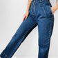 1980s Sasson Brand High-Waisted Pleated Tapered Leg Denim Blue Jeans - Waist 26