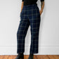 Pendleton Blue Plaid High-Waisted Lined Wool Pants