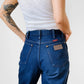 1990s Made in the USA Dark Blue Red Tab WRANGLER Straight Leg High-Waisted Mom Jeans - Waist 28