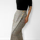 Made in the USA Black Grey and Yellow Gold-Buttoned Midi-Length High-Waisted Wool Plaid Skirt