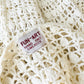 1970s Button Front Cream Crochet Boho Cardigan Top